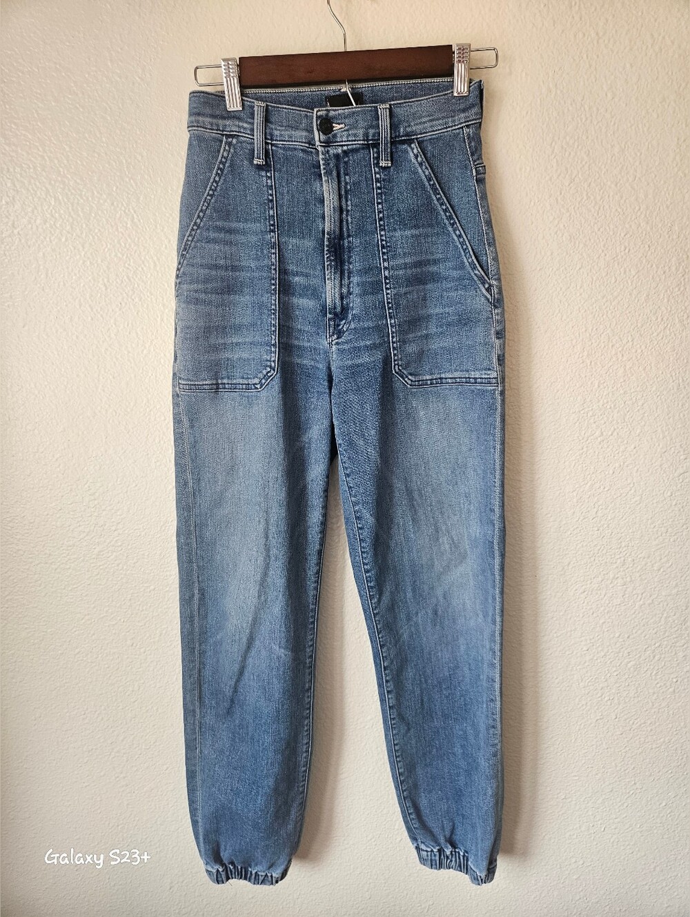 Mother- the Wrapper Patch Springy Ankle Jogger Jeans We The Animals Womens 26 - Picture 3 of 11